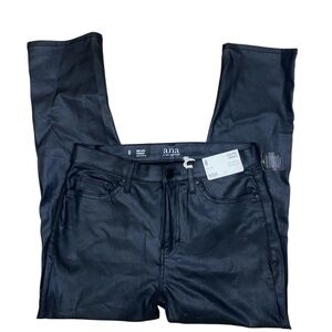 NWT black faux leather high waisted straight leg pants